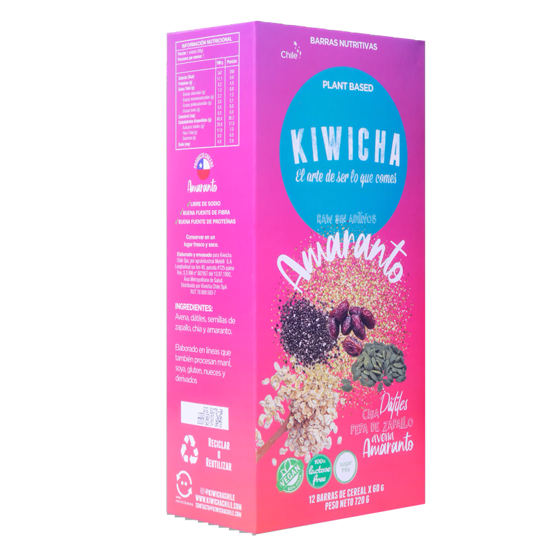 Barra Vegana Amaranto 12 unidades - Kiwicha