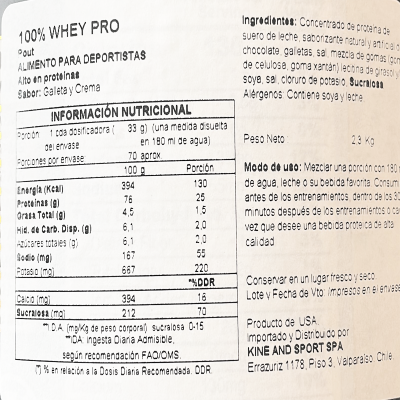PROTEINA WHEY P-OUT 5 LBS 70 SERV COOKIES AND CREAM