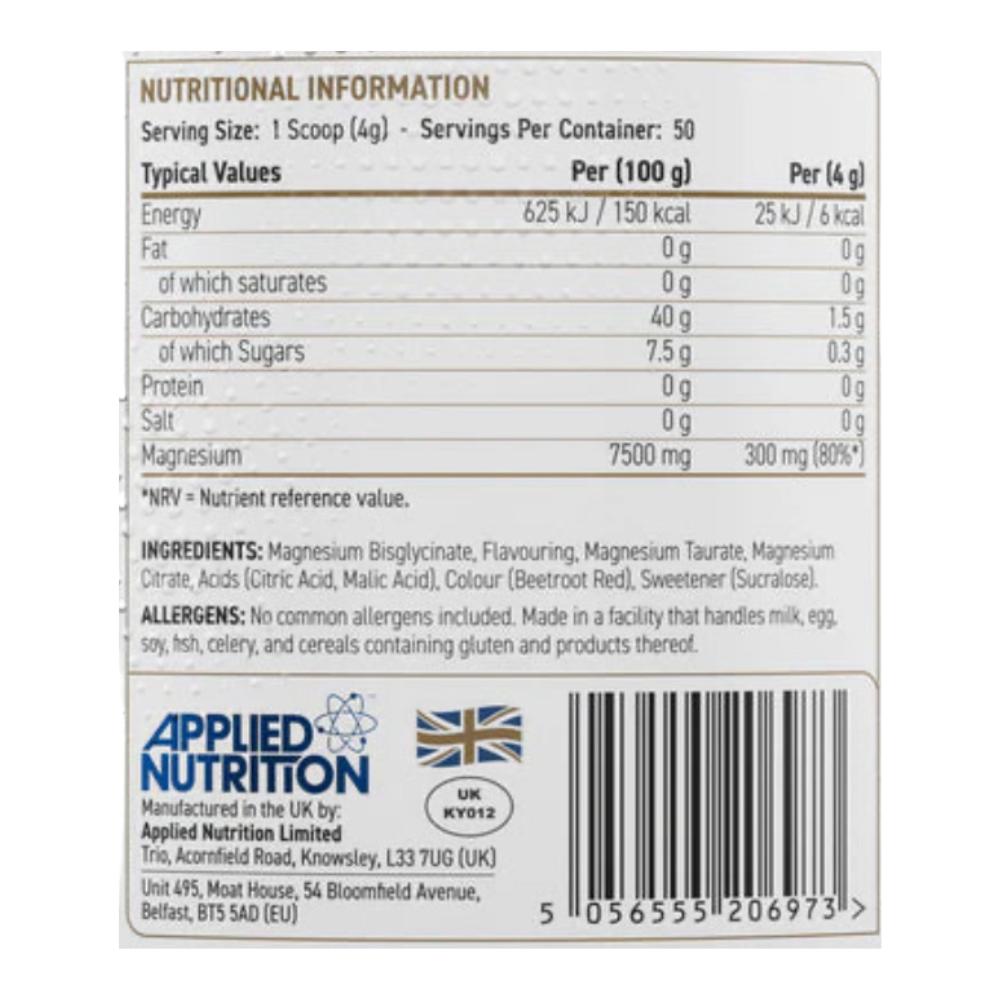 TRI - MAGNESIUM POWDER "APPLIED NUTRITION" - Imagen 2