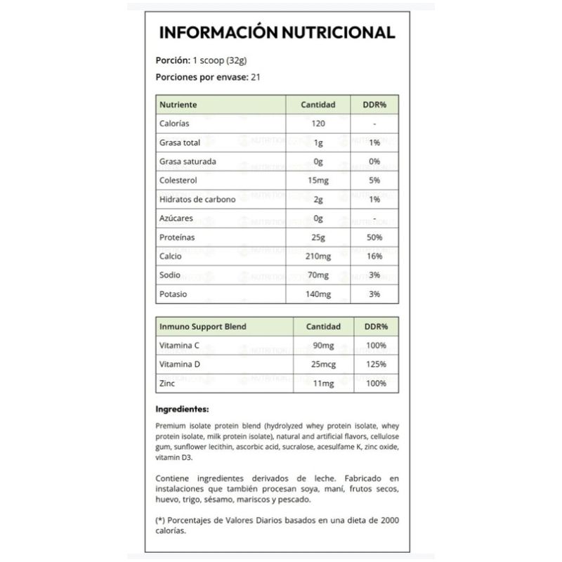 Proteína Body Fortress isolate 1.5 lb 20 serv. VAINILLA - Imagen 2