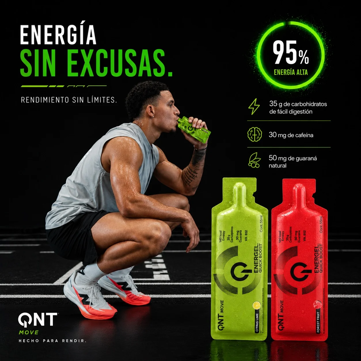 Caja de 25 Geles Energéticos Energel LIMÓN 25x55 Ml - Imagen 2