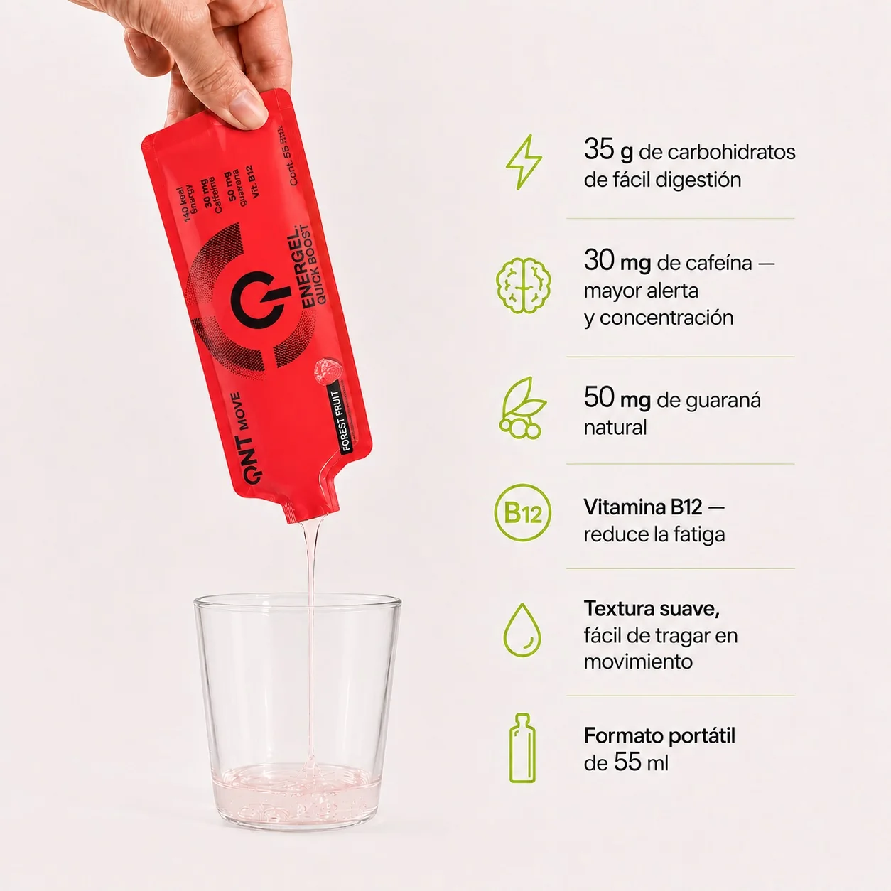 Caja de 25 Geles Energéticos Energel FRUTOS ROJOS 25x55 Ml - Imagen 2