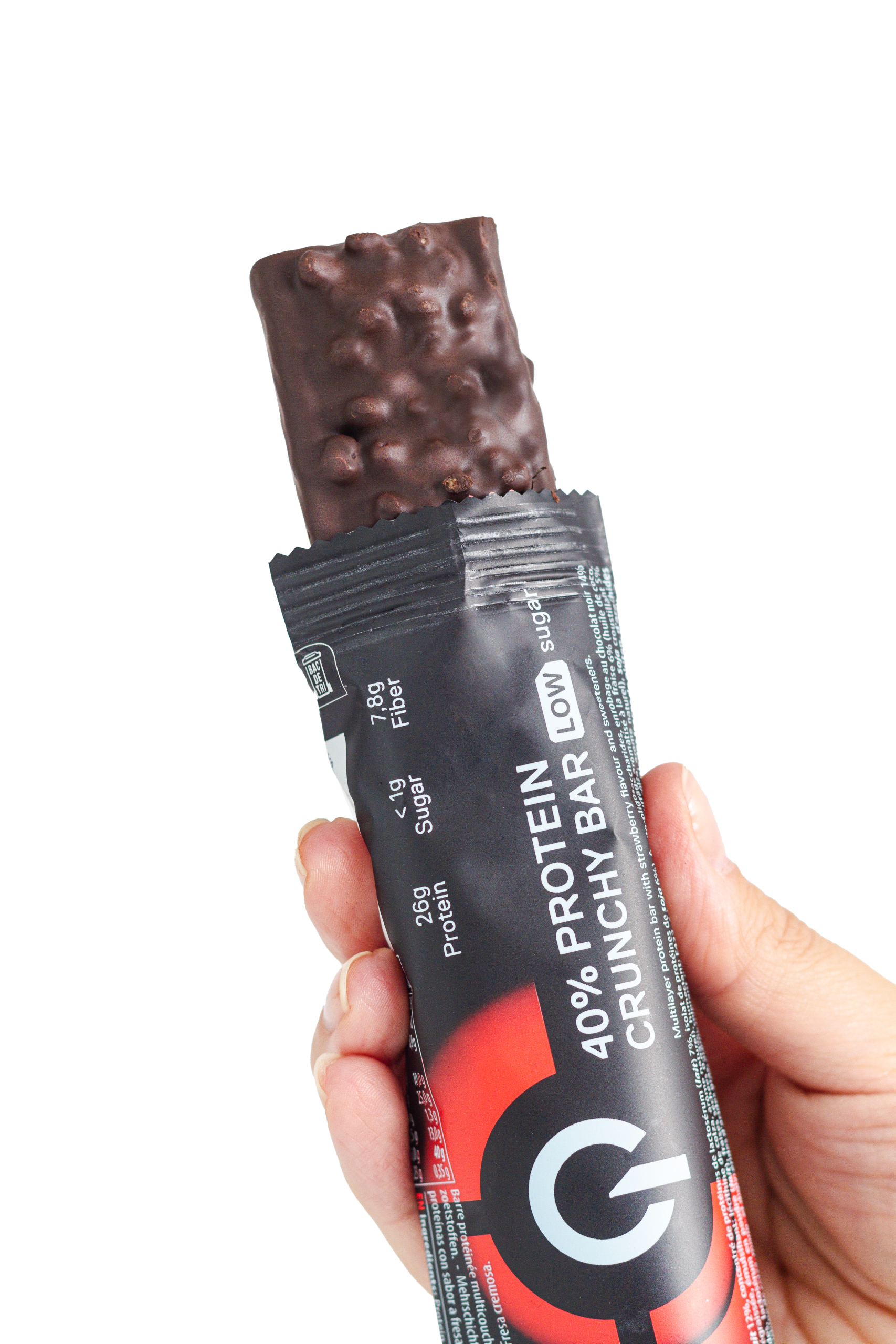 Caja de 12 Barras de Proteína Crunchy Bar FRUTILLA 12x65 grs | 26 gr. proteína por barra - Imagen 3