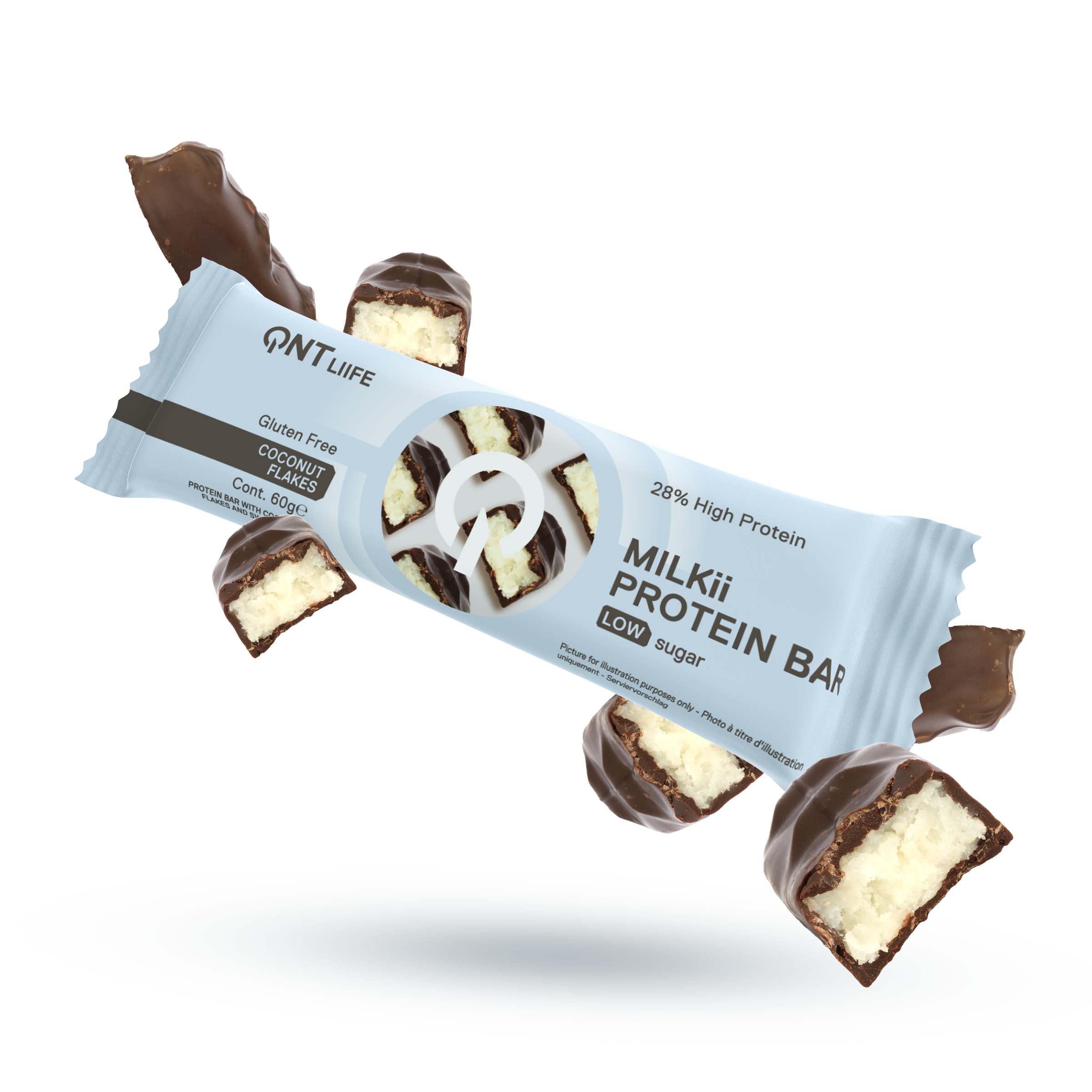 Caja de 12 Barras de Proteína Milkii Protein Bar COCO 12x60 grs - Imagen 3
