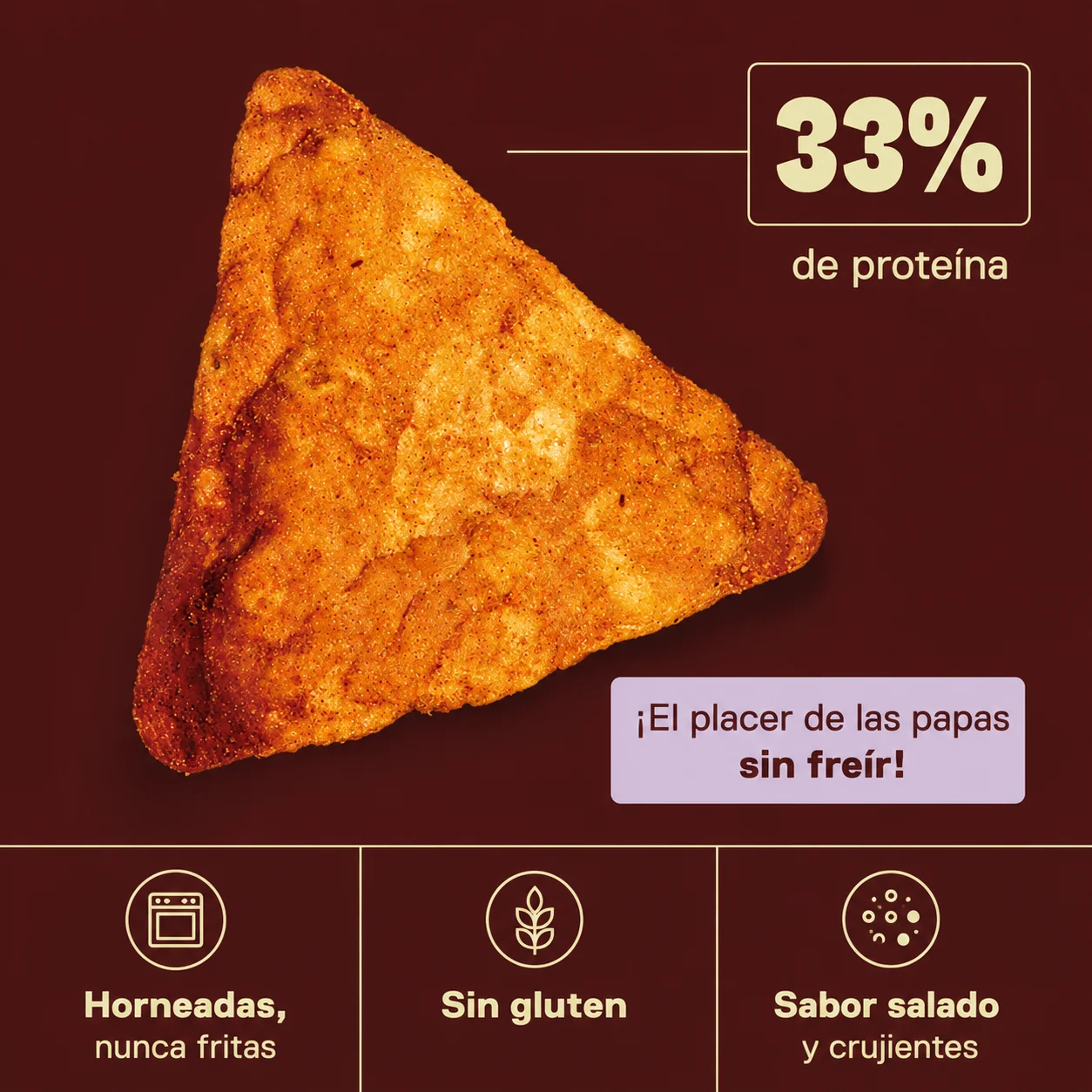 Protein Chips 12 x 50 gr. Snack salado con 16,5 gr de proteína - Imagen 7