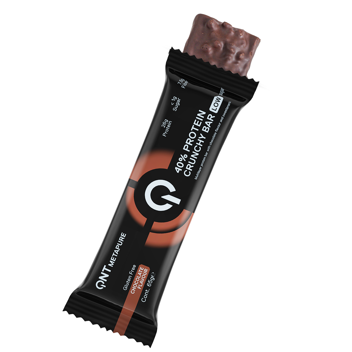 Caja de 12 Barras de Proteína Crunchy Bar CHOCOLATE 12x65 grs | 26 gr. proteína por barra - Imagen 2