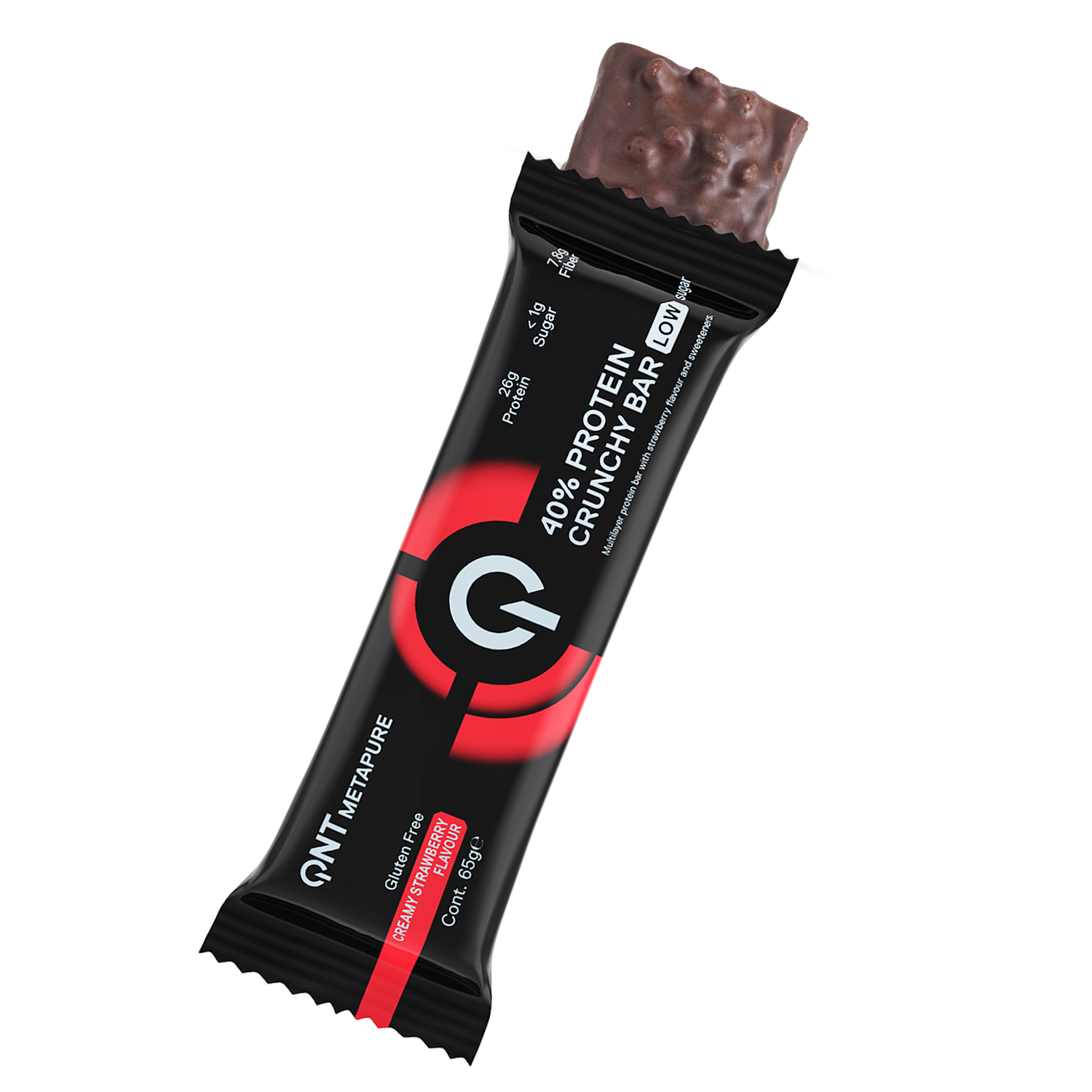 Caja de 12 Barras de Proteína Crunchy Bar FRUTILLA 12x65 grs | 26 gr. proteína por barra - Imagen 2